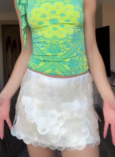 Sequin Ibiza Summer Short Skirt 2025 Trend