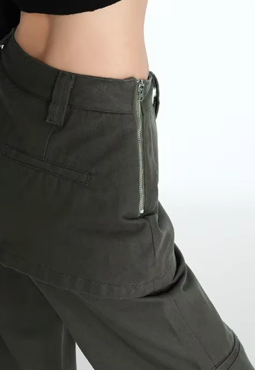 High Fashion Fake 2 Piece Cargo Jeans