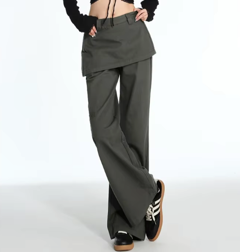 High Fashion Fake 2 Piece Cargo Jeans