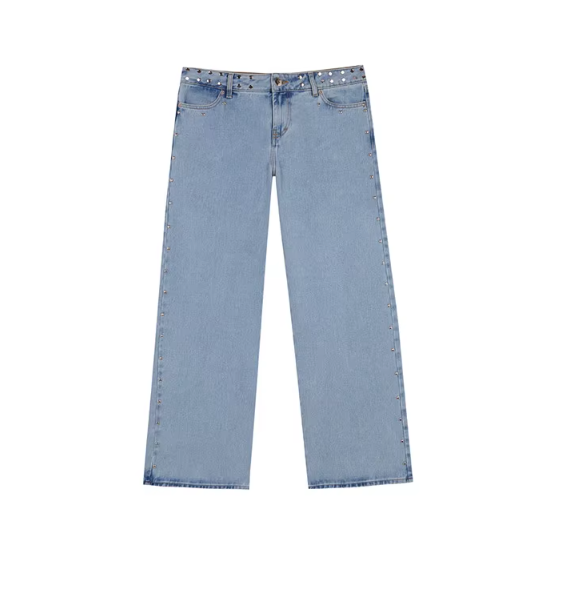 High Street Fashion Straight Patched Jean