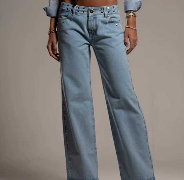 High Street Fashion Straight Patched Jean