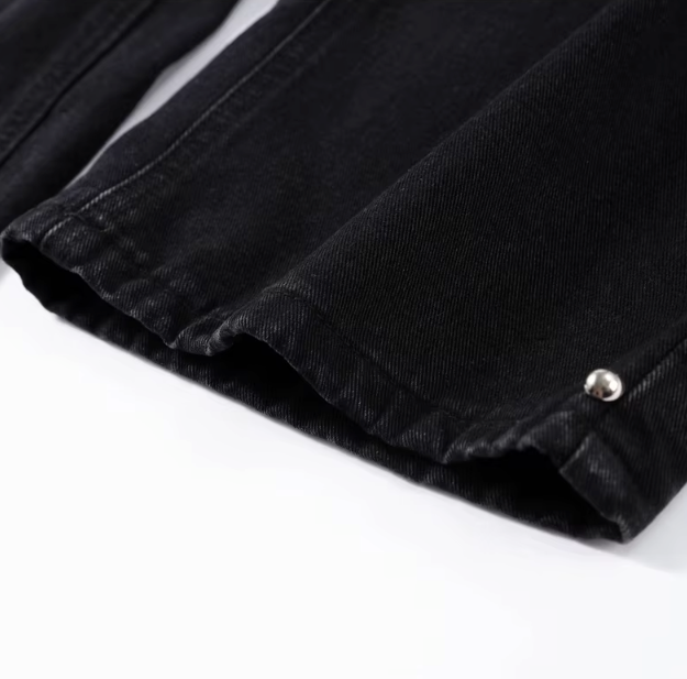 High Street Fashion Straight Patched Jean