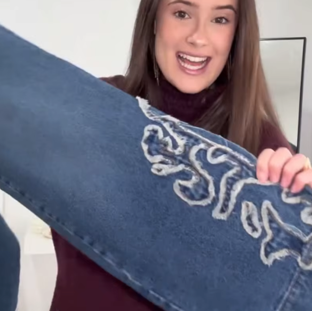 High Street Fashion Straight Patched Jean