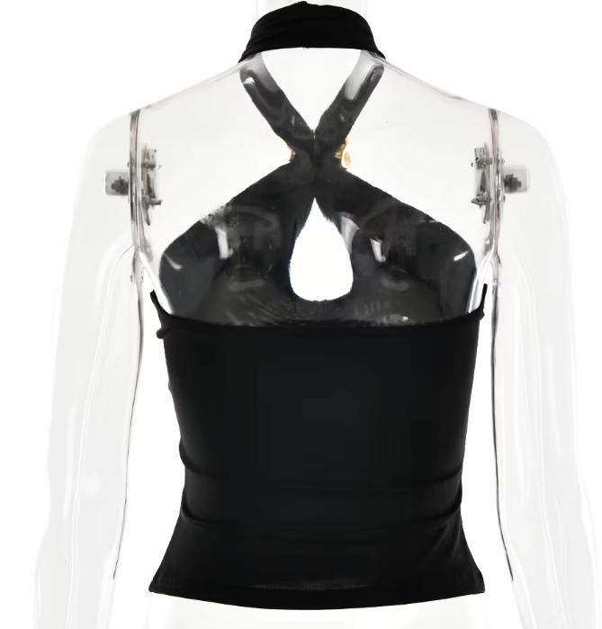 Backless Metal Ring Classy Halter