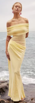 Mesh Irregular Dress Bardot Neck