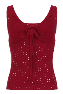 Red Lace Up Summer Tank