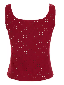 Red Lace Up Summer Tank