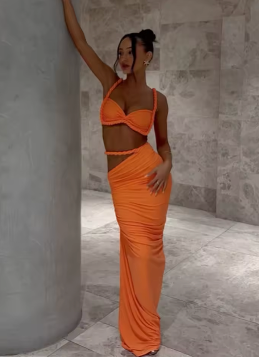 Bandaged Ruched 2 Piece Set