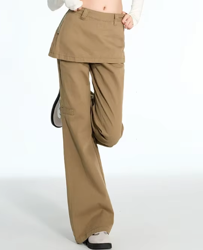 High Fashion Fake 2 Piece Cargo Jeans