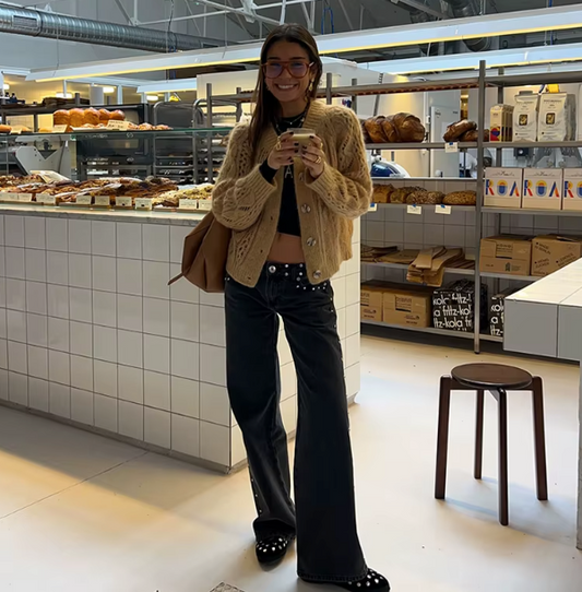 High Street Fashion Straight Patched Jean
