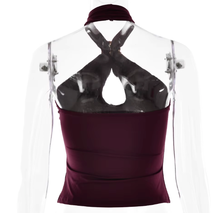 Backless Metal Ring Classy Halter